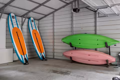 Kayaks on the shoreline